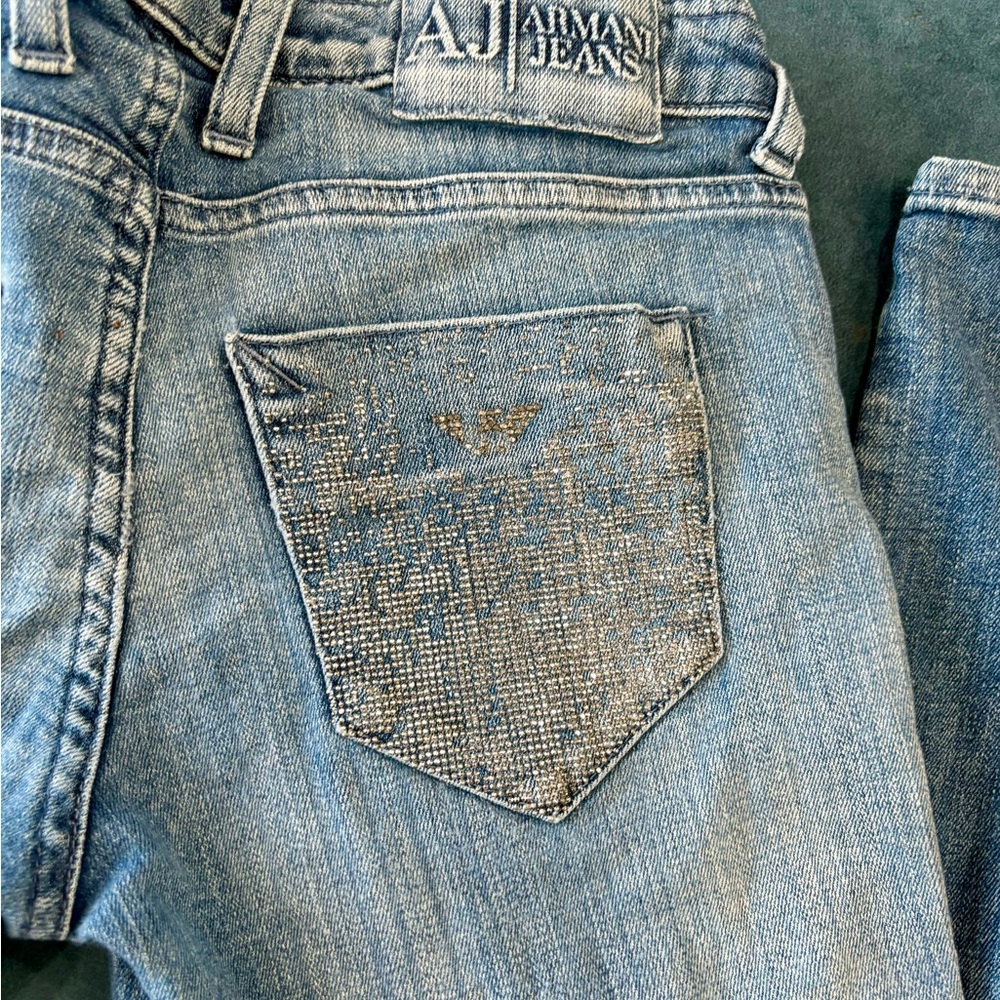 AJ Armani Jeans size 28 eu or size 36/S in US rhinestones in the back
